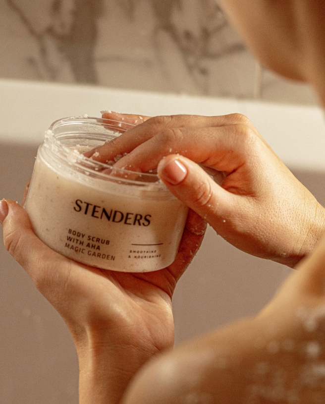 Body scrub with AHA Magic Garden STENDERS Cosmetics